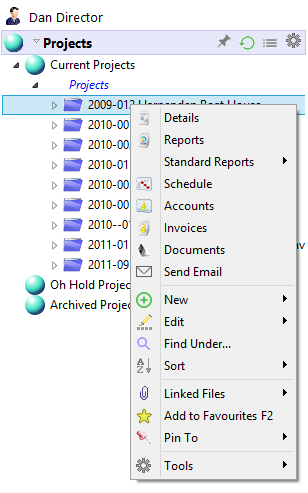Intuitive Project Menu